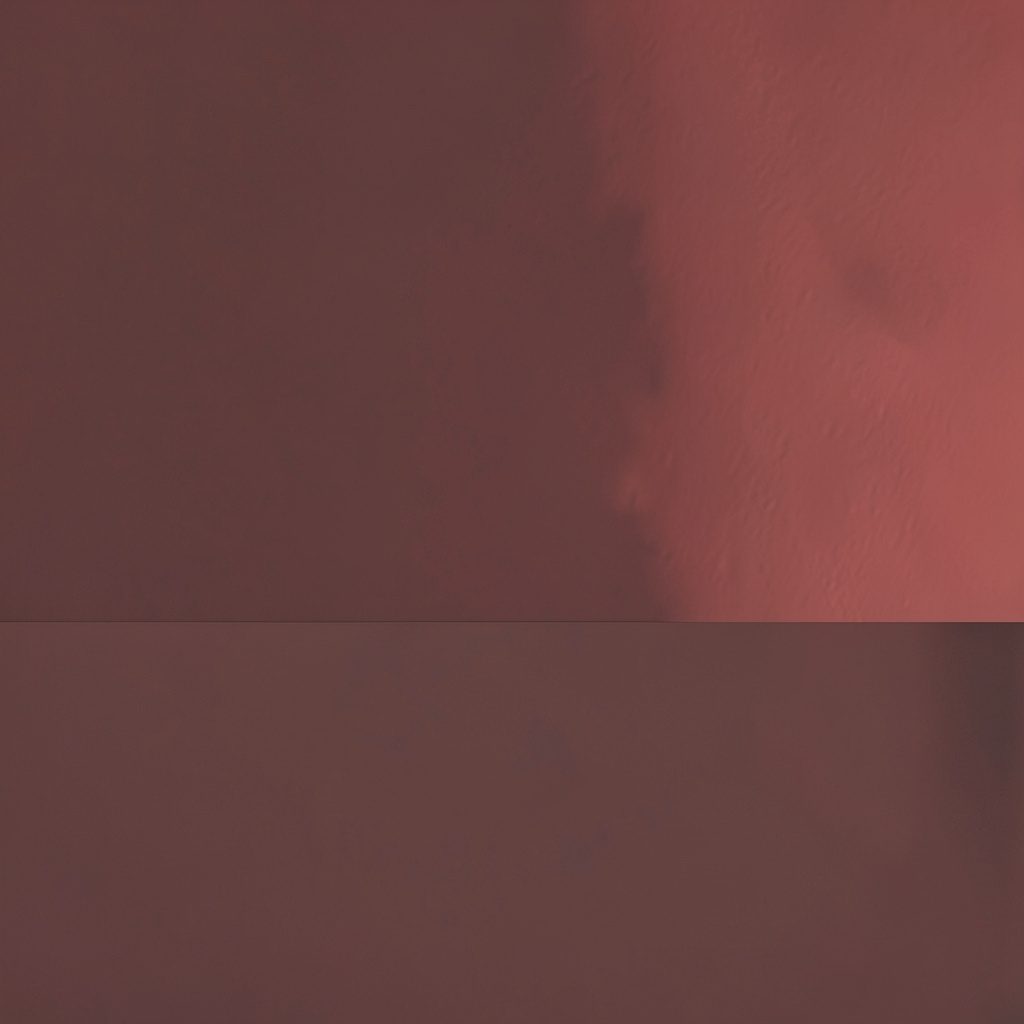 Duotone river scene in dusty rose and charcoal.
